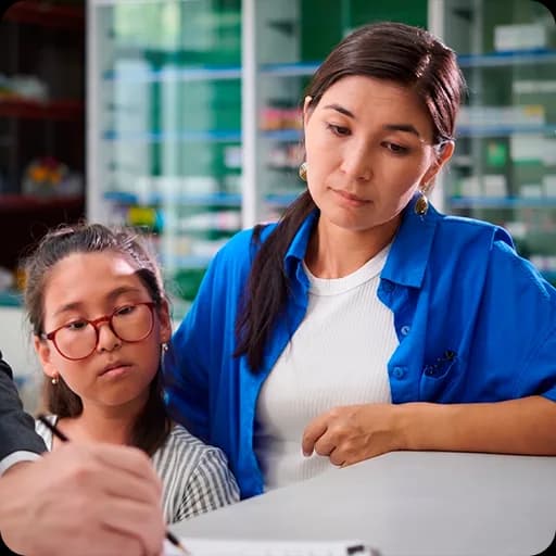 Teenager talking with a doctor