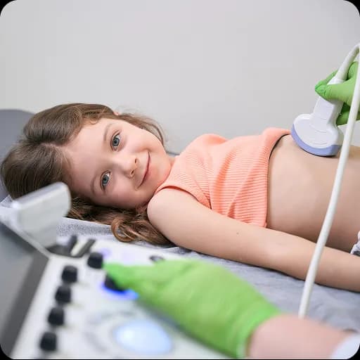 Teenage girl having an ultrasound scan