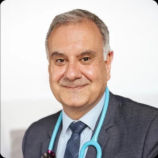 Dr Badr Chaban with a stethoscope