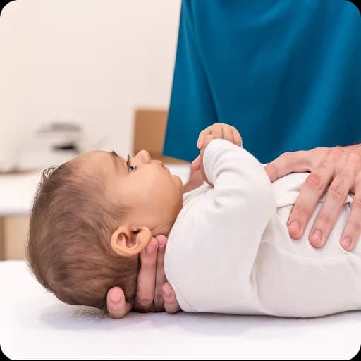 Doctor examining a newborn baby