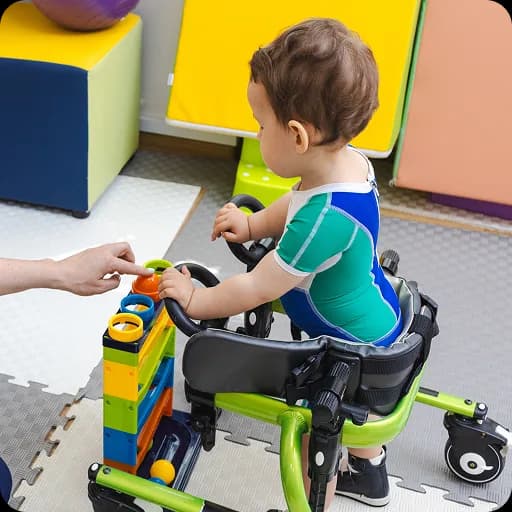 Child using a walking frame