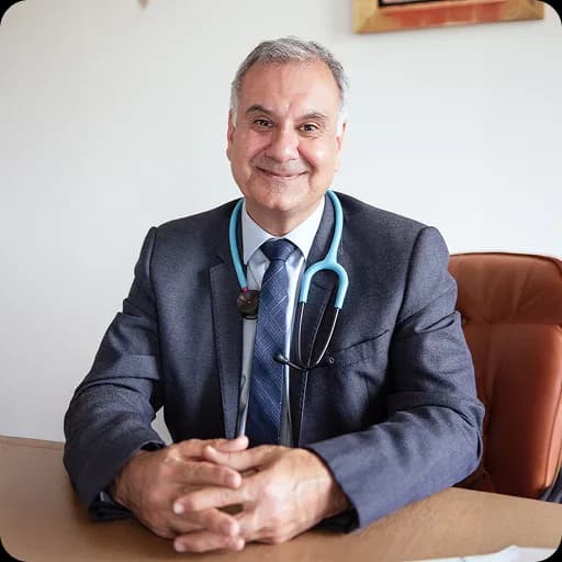 Dr Badr Chaban seated in a consultation room