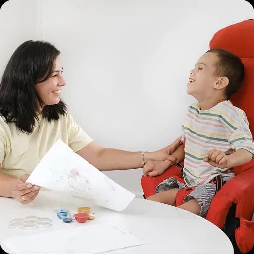 Therapist working with a young child
