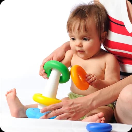 Toddler playing with a toy