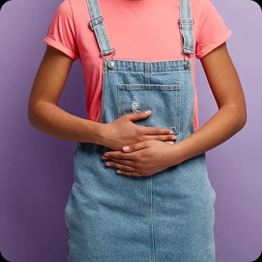 Child holding their tummy