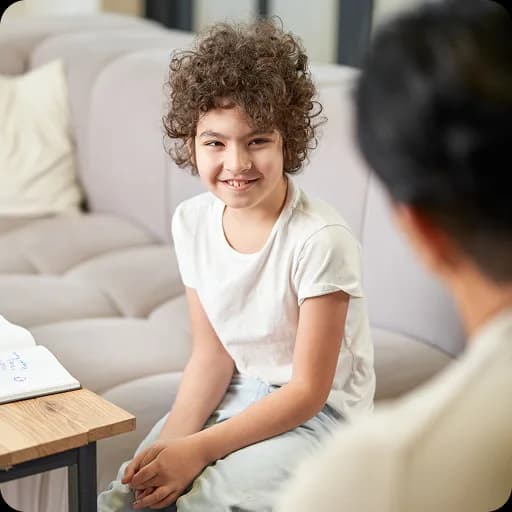 Boy talking with a therapist
