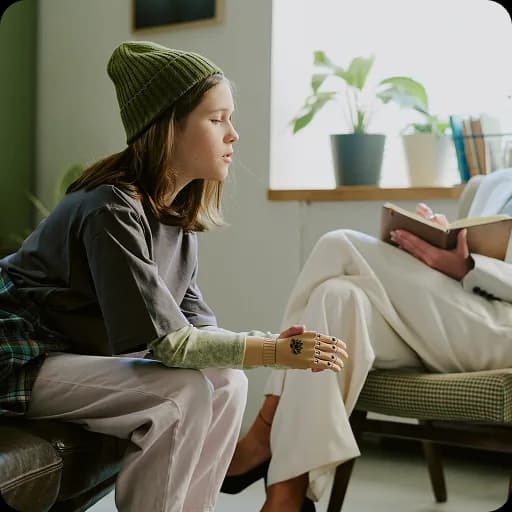 Teenager talking with a counsellor