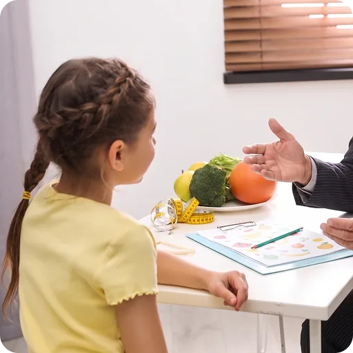 Girl at a consultation with a doctor