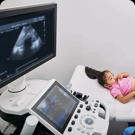 Child having an echocardiogram scan