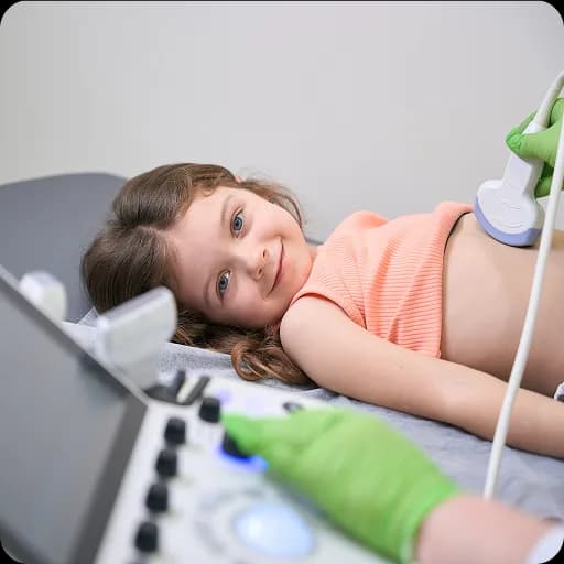 Young girl having an ultrasound scan