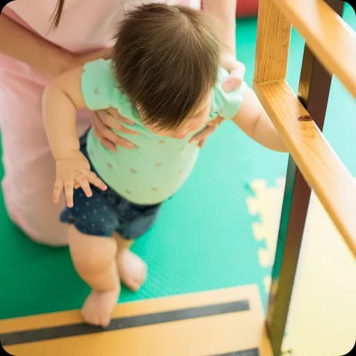 Child doing exercises with a therapist