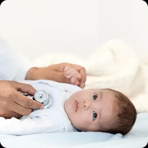 Baby lying on a changing mat