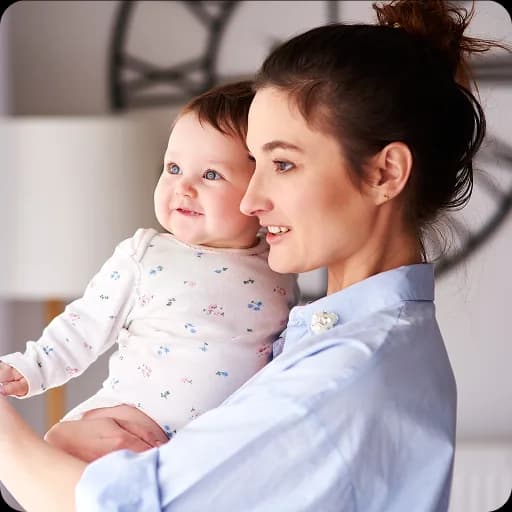 Mother holding a baby